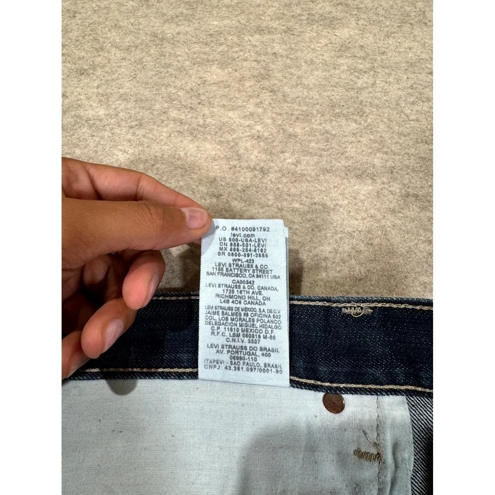 Levis 501 Original Fit Straight Jeans‎ Mens 40x30 Blue Denim High Rise Dark Wash